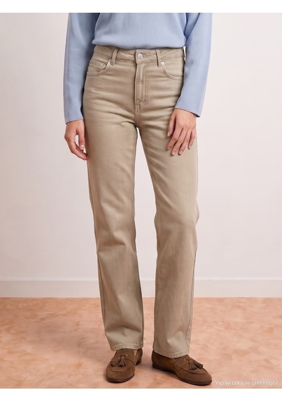 Dilvin 72354 %100 Lyocell Wide Leg Jean-bej