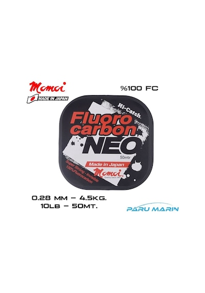 Momoi Hi-catch Neo %100 Fc Shock Leader 0.28mm-4.5kg. 50mt.