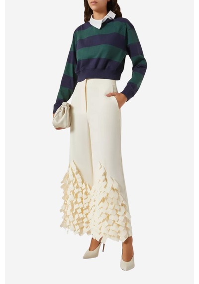 Awake Rectangle Fringe Culotte Pantolon Krem