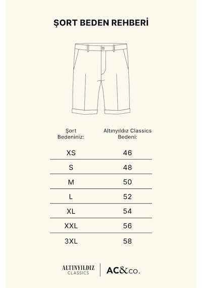Ac&Co / Altınyıldız Classics Erkek Vızon Slim Fit Dar Kesim Yan Cepli Armürlü Şort