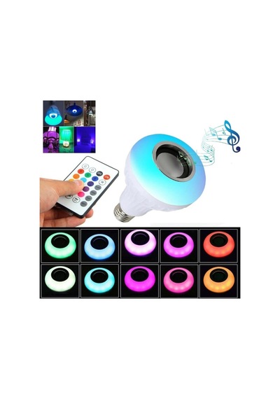 Bluetooth Hoparlör Uzaktan Kumandalı Led Ampul Enerji Tasarruflu 7w Beyaz 5w Rgb Işık 3w Speaker