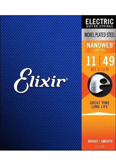 Elixir 12102 Nanoweb Medium Elektro Gitar Teli 11-49
