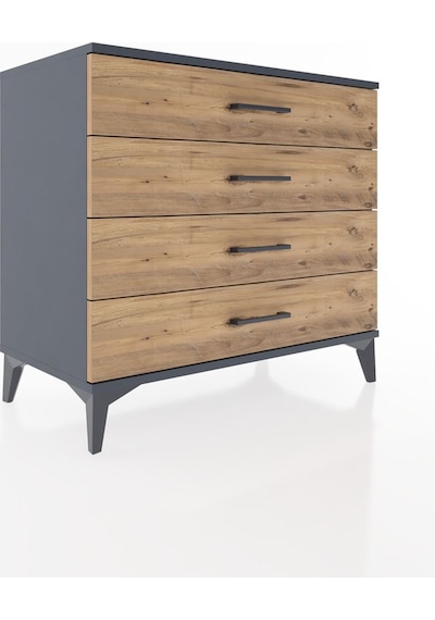 Hyperion Şifonyer 4 Çekmeceli 88x44x80 Antrasit-çam Antrasit