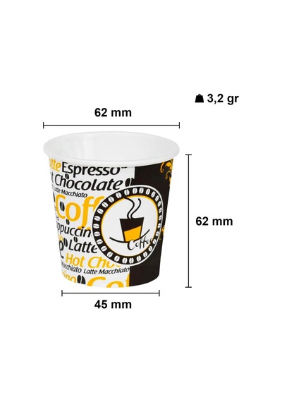 Cup 4 Oz Karton Bardak 100 Ml - 300'lü Espresso, Türk Kahvesi Diğer