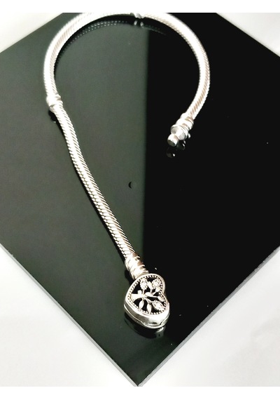 Gümüş Hayat Ağacı Famıly Pan Uyumlu Charm Kadın Bileklik
