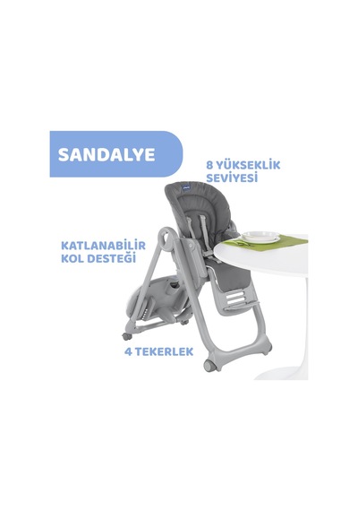 Polly Magic Mama Sandalyesi & Ana Kucağı Beslenme Seti Hediyeli