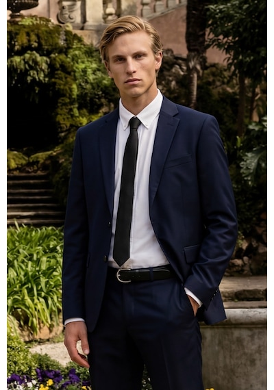 AC&Co / Altınyıldız Classics Erkek Lacı Slim Fit Dar Kesim Mono Yaka Takım Elbise