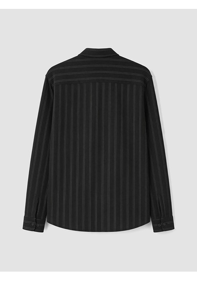 Lcw Vision Siyah Slim Fit Çizgili Erkek Gömlek