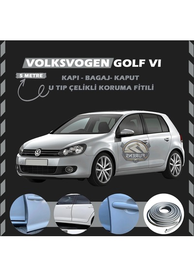 Volksvogen Golf 6 Oto Araç Kapı Koruma Fitili 5metre Parlak Gri Renk