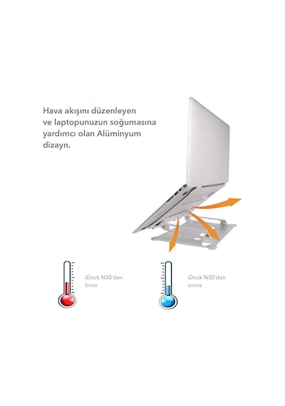 Idock N30 Alüminyum Ergonomik Tam Ayarlı Laptop Bilgisayar Standı