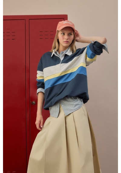 Defacto %100 Pamuk Loose Fıt Polo Yaka Kalın Kumaş Sweatshirt I2482ax26aunv241 Lacivert-nv241 Defacto %100 Pamuk Loose Fıt Polo Yaka Kalın Kumaş Sweatshirt I2482ax26aunv241 Lacivert-nv241