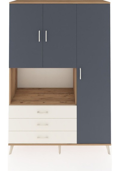 Hyperion Dolap 7 Raflı 3 Çekmeceli 3 Kapaklı 132x44x195 Çam-antrasit/aytaşı Antrasıt/aytası Hyperion Dolap 7 Raflı 3 Çekmeceli 3 Kapaklı 132x44x195 Çam-antrasit/aytaşı Antrasıt/aytası
