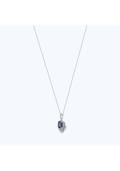Altınbaş Pırlanta Safir Oval Kolye Meh058s-14k Beyaz