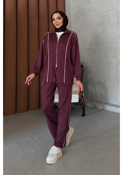 Riella Butik Joao Tesettür Takım Bordo