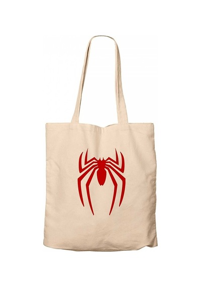 Spiderman Logo Krem Kanvas Bez Çanta Krem