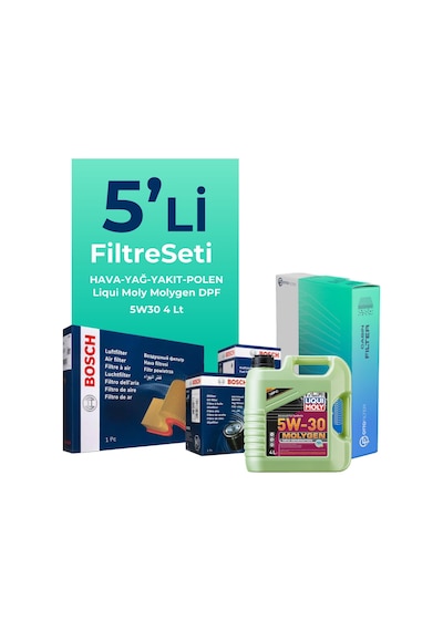 Bosch Citroen Berlingo 1.6 Dizel Filtre Bakım Seti Liqui Moly Motor Yağlı (2008-2011) 5 Li -