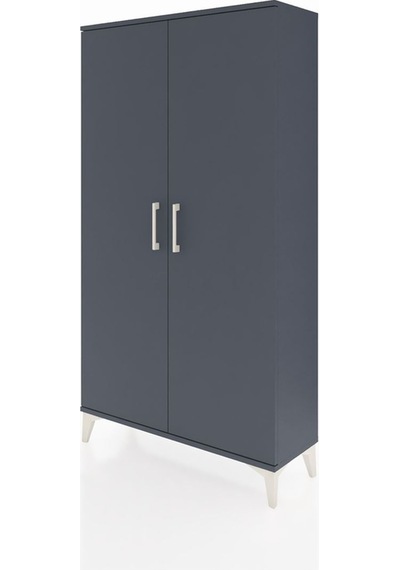 Arges Dolap 2 Raflı Kapaklı Tek Askılı 88x30x163 Antrasit-ant... Antrasit