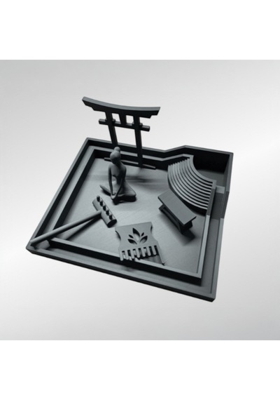 Zen Bahçesi Maketi Kum, Taş Ve Çiçek Hariç 3d Yazıcı Baskı