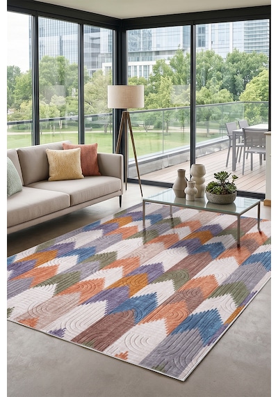 Raschel Carpet Modern Multi Seri Bohem Desen Yıkanabilir Kaymaz Taban Leke Tutmaz Halı Kilim Yolluk Rcmultı 001 Çok Renkli
