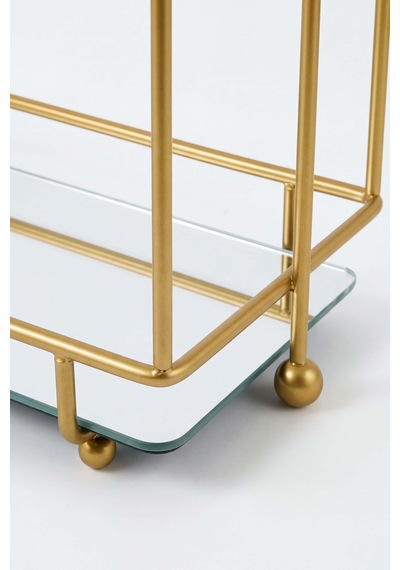 Gold 2 Katlı Banyo Organizer Tezgâh Üstü Düzenleyici Altın