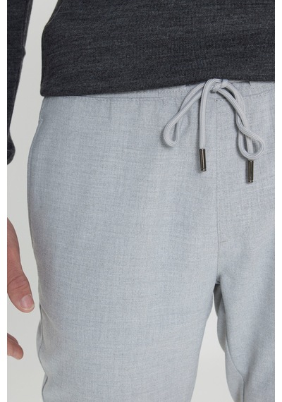 George Henry Slim Fit Dar Kesim Beli Bağlamalı Yan Cepli Jogger Pantolon Grı Gri