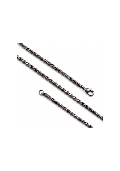Premium Parlak Ve Şık Hasır Örgü Erkek 316l Çelik Kolye 2mm 55cm 3183eck041 - Siyah Renk