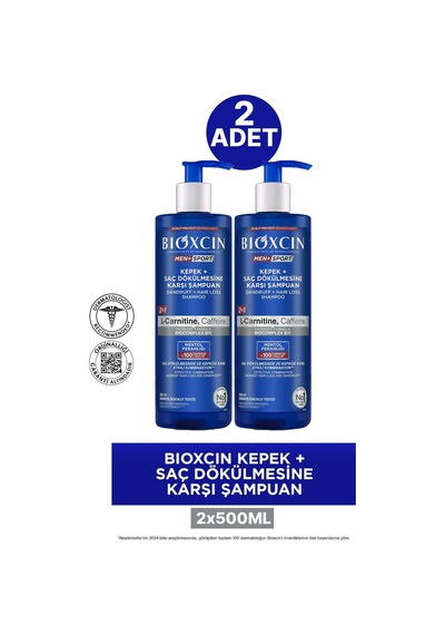 Bioxcin Kepek Ve Saç Dökülmesi İçin Şampuan 500 Ml 2 Adet Tüm Saçlar