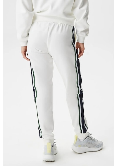 Lacoste Women's Joggers Slim Fit Renk Bloklu Organik Pamuk Kadın Eşofman Altı Beyaz