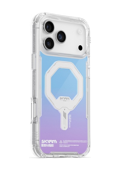 Apple Uyumlu iPhone 17 Pro Kılıf Skinarma M-safe Şarj Özellikli Iml Baskılı Holografik Myst Kapak Colorful Colorful