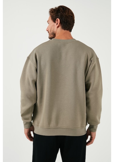 Buratti Regular Fit Bisiklet Yaka Pamuklu Içi Tüylü Yumuşak Şardonlu Erkek Sweat 5905255 Vizon Yeşili