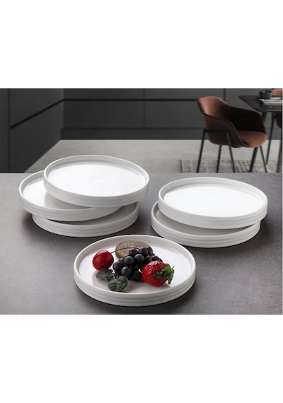 Gönül Yuvarlak Porselen Pasta Tabak 14,5 1,6 Cm Beyaz