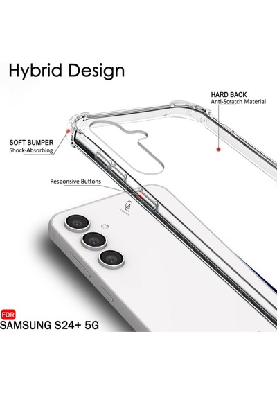 Samsung Galaxy S24 Fe Uyumlu Köşe Dolgulu Anti Shock Telefon Kılıfı Ve Privacy Ekran Koruyucu