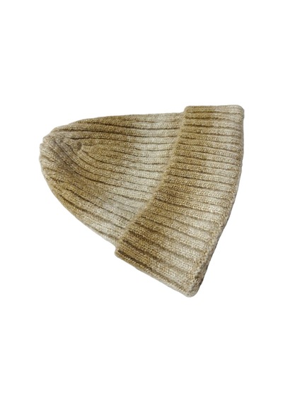 Lastik Örgü Unisex Bere Camel Renkli