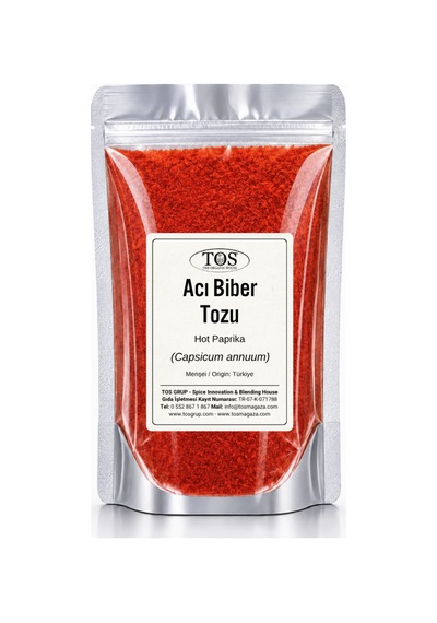 Acı Kırmızı Biber Tozu 500 gr (1. Kalite) Capsicum annuum / Hot Paprika