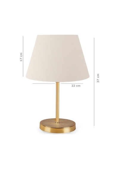 Bohhem Art Gold Gövdeli Abajur Krem Kumaş Nocolor-98d057af