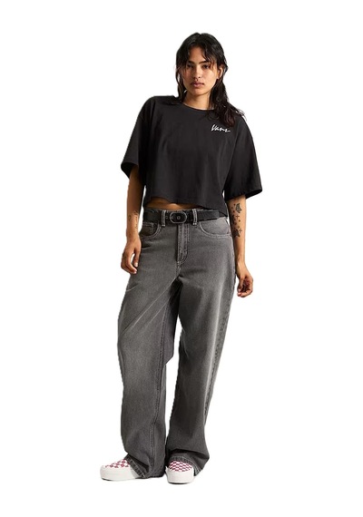Vans Classic Script Kadın Siyah T-shirt - Vn000qdf