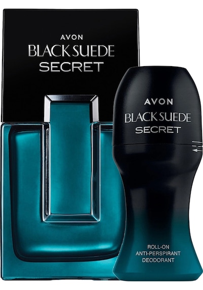 Avon Black Suede Secret Erkek Parfüm EDT 75 ML + Black Suede Secret Erkek Roll-On Deodorant 50 ML