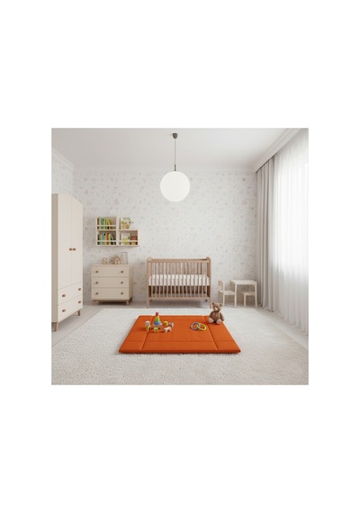 Bebek Oyun Matı - Çocuk Oyun Matı Kiremit Renk - Katlanabilir ve Yıkanabilir Oyun Matı 75x100cm