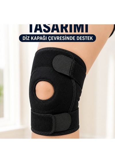 Patella Destekli Kısa Dizlik Ayarlanabilir Bantlı Diz Koruyucu Destek