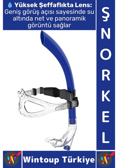 Şnorkel Konforlu Yüksek Şeffaf Görüş Havuz Deniz Yüzme Eğitim Ayarlanabilir Önden Dalış Şnorkeli Çok Renkli