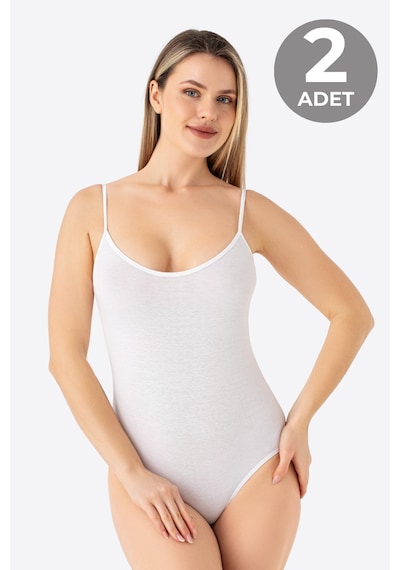 Arma Yıldız Kadın Beyaz İp Askılı Çıtçıtlı Atlet Body Zıbın Pamuklu Likralı 2'li Paket beyaz Arma Yıldız Kadın Beyaz İp Askılı Çıtçıtlı Atlet Body Zıbın Pamuklu Likralı 2'li Paket beyaz