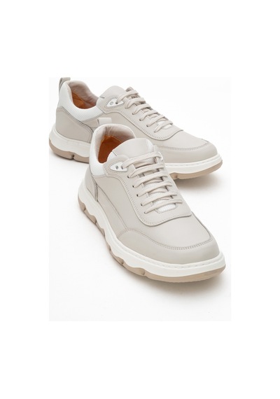 Dericlub Erkek Rahat Taban Comfort Casual Ayakkabı Gerçek Deri Fr 252290 Bej