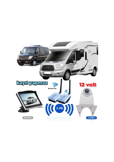5 İnç Monitör+tepe Kamera +wifi Görüntü Aktarıcı Seti 12 Volt