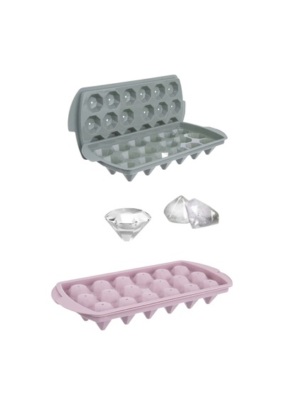 Elmas Şeklinde Buz Kalıbı 18'li Buz Kalıbı Buzluk Lüxdiamond Ice Mold Plastik Diğer
