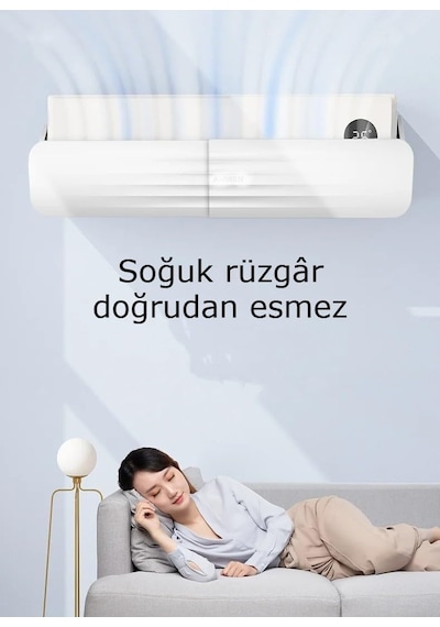 Ayarlanabilir Klima Rüzgar Yönlendirici, Delmesiz Kurulum, Uzatılabilir 53 100,5 Cm Klima Defle