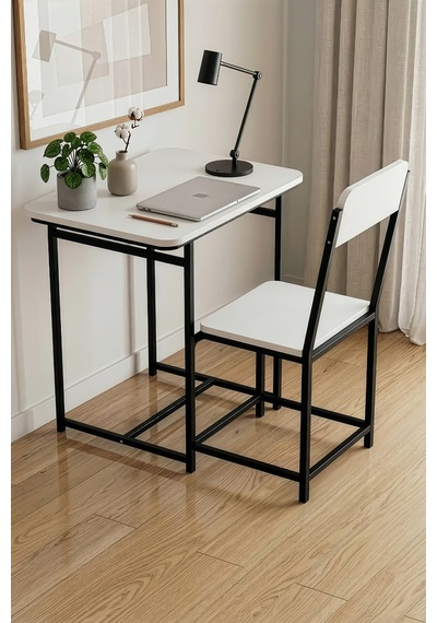 Northcity Minör Çalışma Masası Suntalam Beyaz 72x52 Abanoz - Beyaz