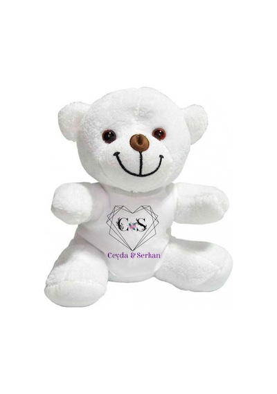 Kişiye Özel İsim Ve Harf Baskılı Peluş Beyaz Ayı Hk2449