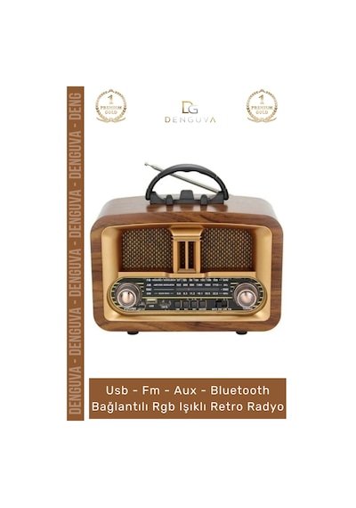 Radyo Bluetooth Fm Usb Kart Girişli Taşınabilir Everton Ses Sistemi Aux Şarjlı Nostaljik Radyo
