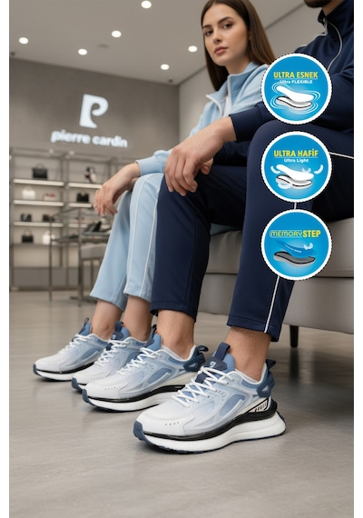 Pierre Cardin Pcı-10106 Z Beyaz-mavi Unisex Spor Ayakkabı Beyaz - Mavi
