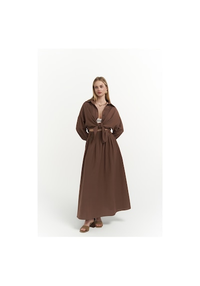 Mai Collection Mai Studios Co. Ambra Kahve Gömlek Etek Takım Kahve
